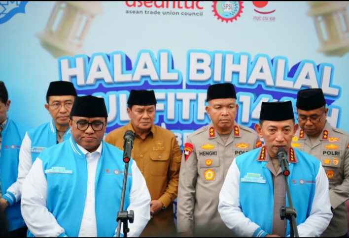 Halal Bihalal dengan Buruh, Kapolri Komitmen Perkuat Soliditas dengan Buruh, Ciptakan Iklim Investasi Kondusif