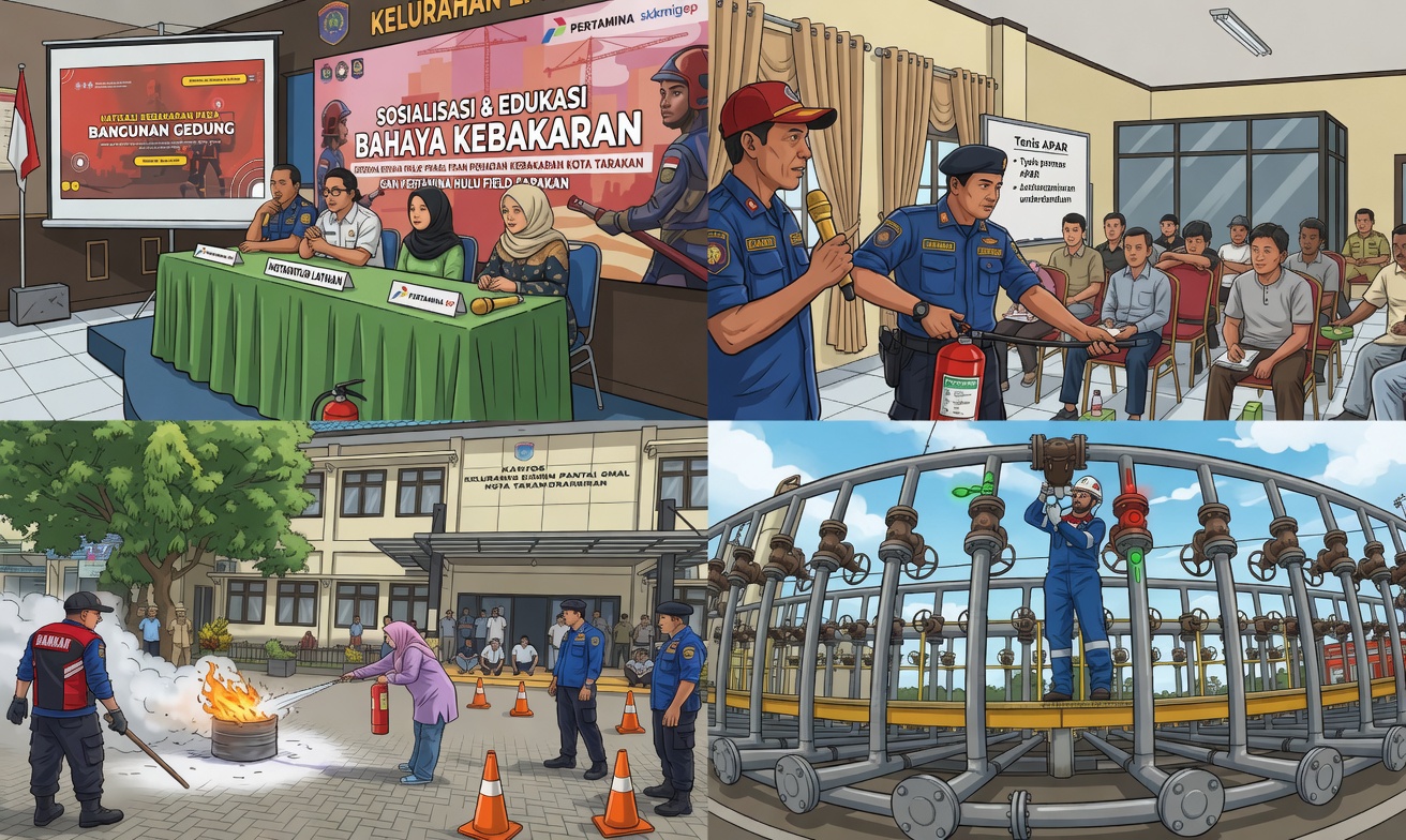 Ancaman Nyata! Pertamina EP Turun Tangan Latih 207 Warga Tarakan Hadapi Kebakaran