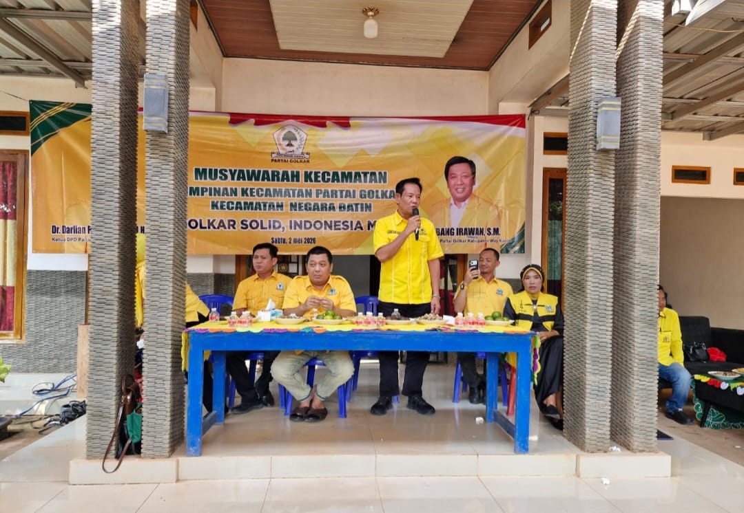 Nurkholis Pimpin Kepengurusan Baru Partai Golkar Kecamatan Negara Batin Melalui Muscam