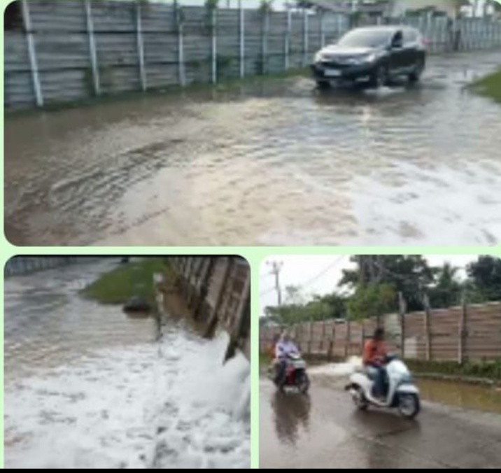 LIMBAH TAMBAK UDANG DI CINIBUNG KERTAJAYA DIDUGA BANJIRI JALAN RAYA, WARGA KELUHKAN GANGGUAN DAN RISIKO KESEHATAN
