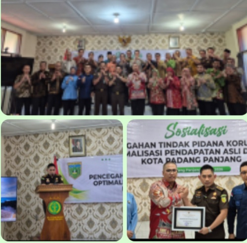 Walikota Padang Panjang Beri Apresiasi dan Penghargaan Ke Kejari Padang Panjang