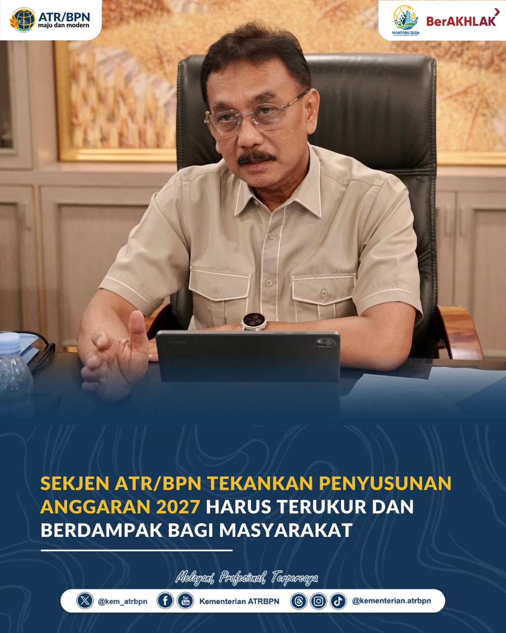 Sekjen ATR/BPN Tekankan Penyusunan Anggaran 2027 Harus Terukur dan Berdampak bagi Masyarakat