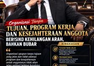 Organisasi Tanpa Tujuan, Program Kerja, Dan Kesejahteraan Anggota Berisiko Kehilangan Arah, Bahkan Bubar